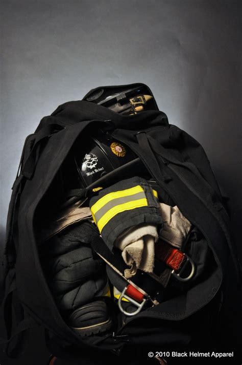 Firefighter Bunker Gear Back Pack - Black Helmet Firefighter Shirts, Hats, Decals and Accessories