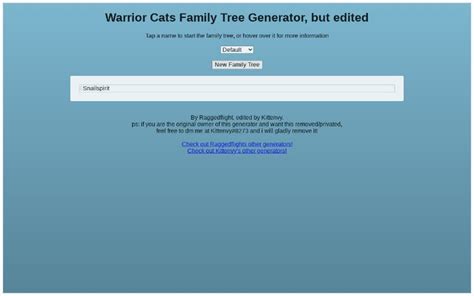 Warrior Cats Family Tree Generator, but edited