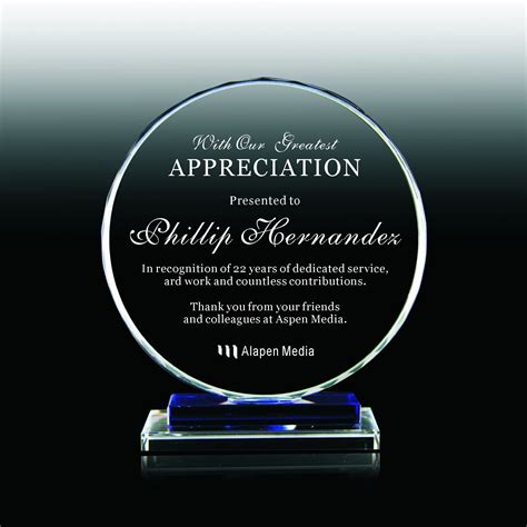 Personalized Crystal Appreciation Plaque Crystal Employee - Etsy UK