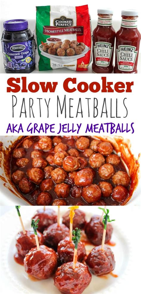 Slow Cooker Party Meatballs Recipe AKA Grape Jelly Meatballs