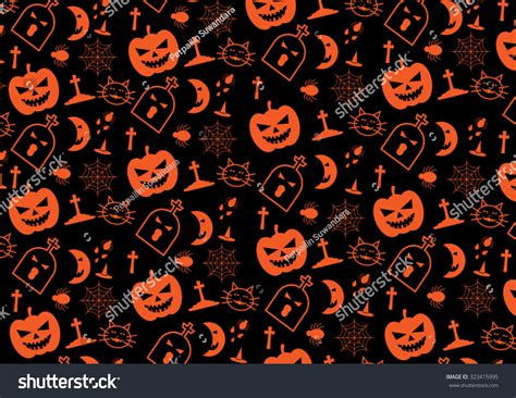 Black Orange Icon Halloween Background Texture Stock Vector (Royalty ...