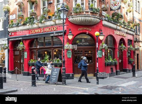 Crown & Anchor pub facade in Seven Dials district of London, England ...