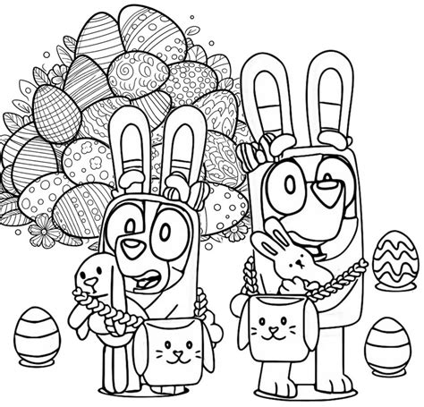 Coloring page Bluey : Easter 16