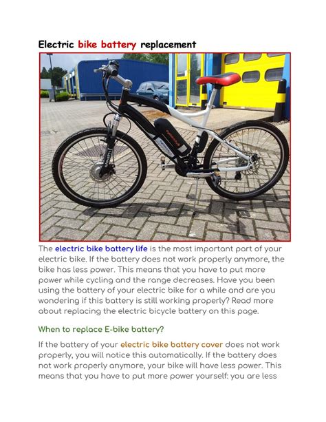 Electric bike battery replacement by bestbike - Issuu