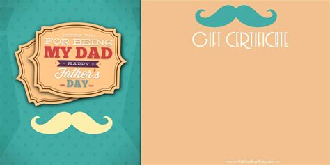 Free Fathers Day Gift Certificates