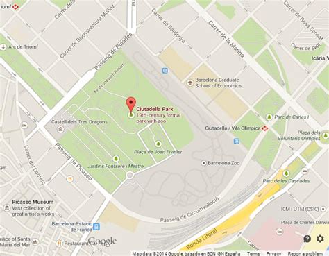 Map of Parc de la Ciutadella Barcelona