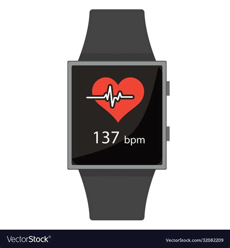 Smart watch heart rate cartoon style flat element Vector Image