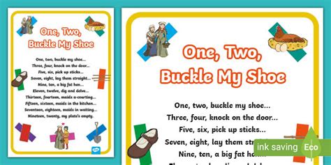 One Two Buckle My Shoe Nursery Rhyme Poster (Teacher-Made)