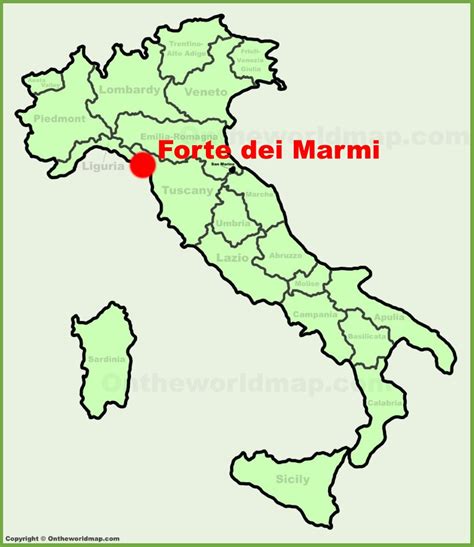 Forte dei Marmi location on the Italy map - Ontheworldmap.com