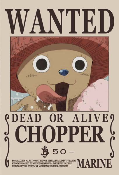 Chopper wanted poster | Wanted one piece, Macha e urso, Personagens de ...