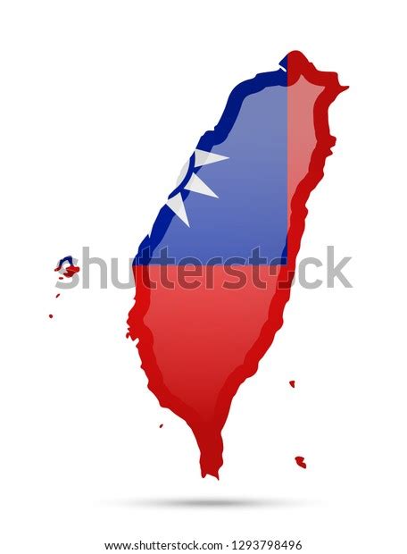 Taiwan Flag Outline Country On White Stock Vector (Royalty Free ...