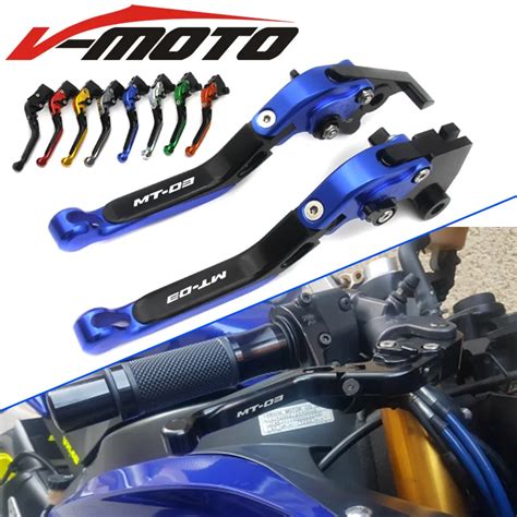 For YAMAHA MT 03 MT03 MT 03 2005 2011 2006 2007 08 Motorcycle Accessories CNC Folding Extendable ...