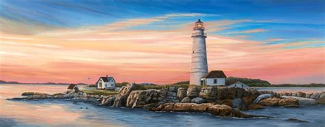 Boston Harbor Lighthouse at Sunset | Marrazzo Art