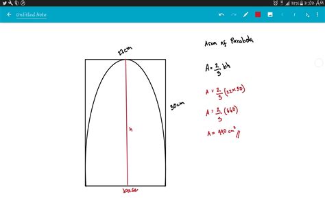 5. What is the area of a parabola inscribed in a rectangle 30 cm long and 22 cm wide? - Brainly.ph