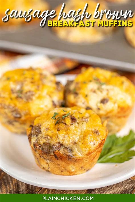 Sausage Hash Brown Breakfast Muffins - Plain Chicken