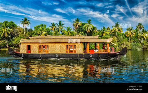 Houseboat on Kerala backwaters, India Stock Photo - Alamy