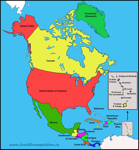 North America Political Map With Capitals