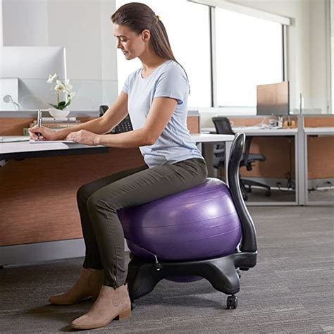 Gaiam Classic Balance Ball Chair – Exercise Stability Yoga Ball Premium Ergonomic Chair for Home ...