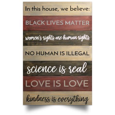 In This House We Believe Poster BLM Poster Quotes Fight For Women's Ri