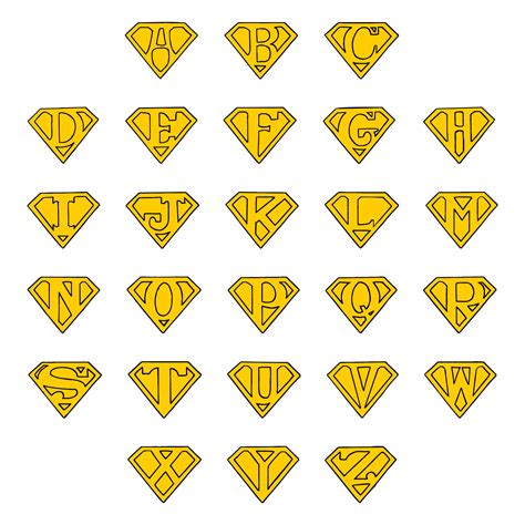 Superman Logo Alphabet - 10 Free PDF Printables | Printablee