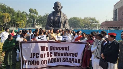 Adani Row: Opposition Protests Outside Parliament, Demands Probe Into ...