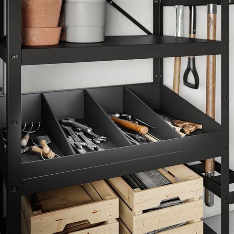 BROR Étagère av tablettes/rails - noir - IKEA