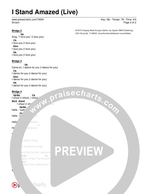 I Stand Amazed (Live) Chords PDF (Sinach) - PraiseCharts