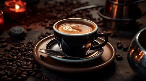 Premium Photo | Rich Espresso Coffee Art