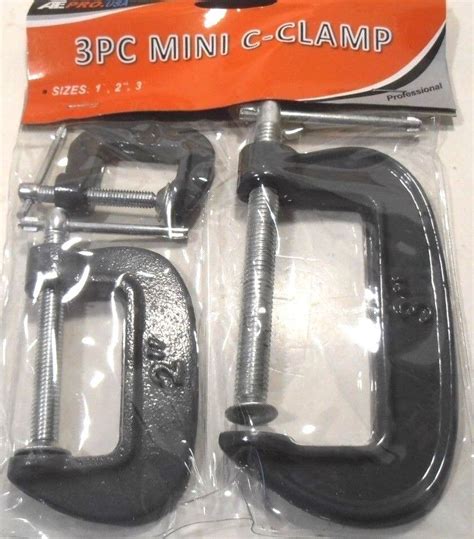 C-CLAMPS 3 PC. MINI C-CLAMP SIZES 1,2,3" INCH | eBay