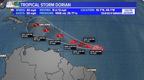 Tracking the Tropics: Tropical Storm Dorian forms, strengthens | wcnc.com