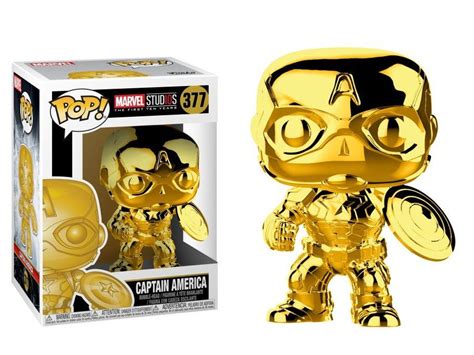 Funko Pop! Capitão América (Captain America) Gold Chrome: Marvel Studios #377 - Funko - Toyshow ...