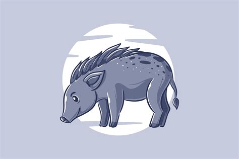 Vector Hand Drawn Hog Cartoon Character Graphic by wawadzgn · Creative ...