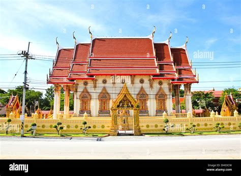 Thailand Temple on blue sky Stock Photo - Alamy