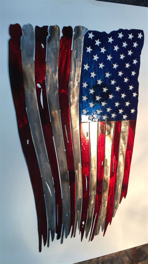 American Flag Metal Wall Art American Flag Patriotic Gift - Etsy