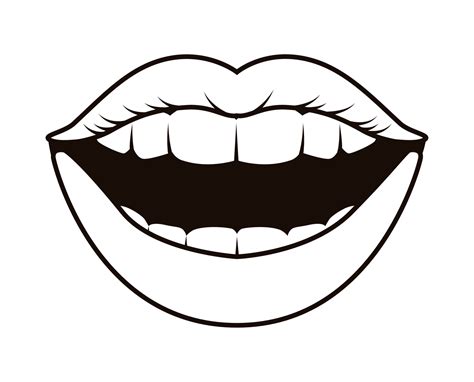 Mouth Black And White Clip Art