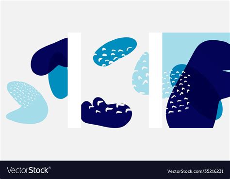 Hand drawn doodle shapes wall art painting style Vector Image