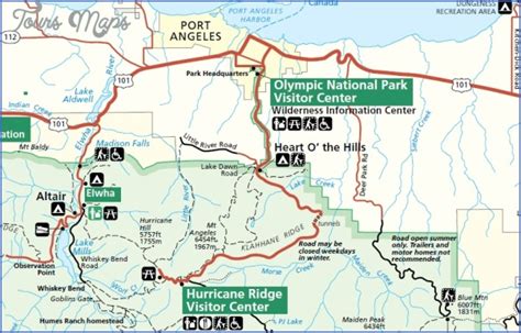 Olympic National Park Hiking Map - ToursMaps.com