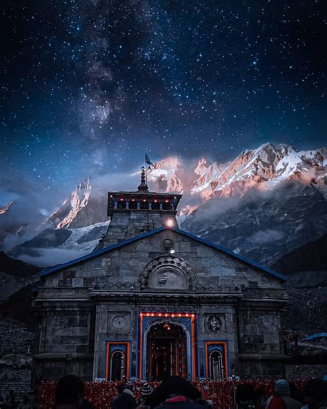 Kedarnath temple of Lord shiva. Nestled in the foothills of Himalayas ...