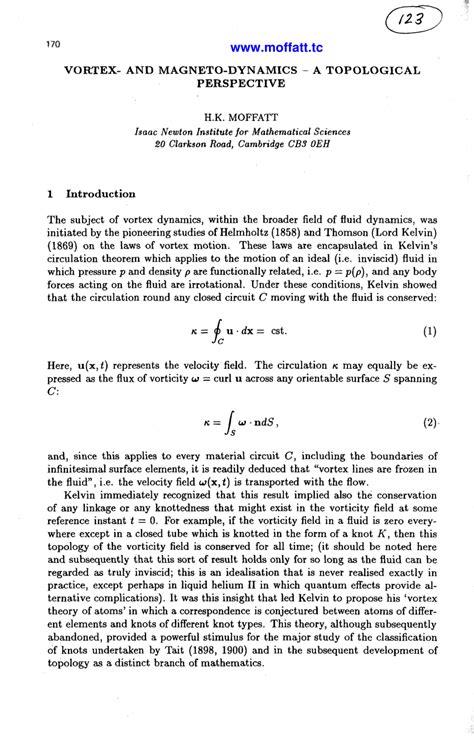 (PDF) VORTEX AND MAGNETO-DYNAMICS - A TOPOLOGICAL PERSPECTIVE