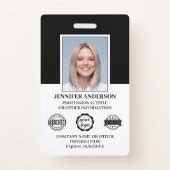 Professional Business Employee ID Security Black Badge | Zazzle