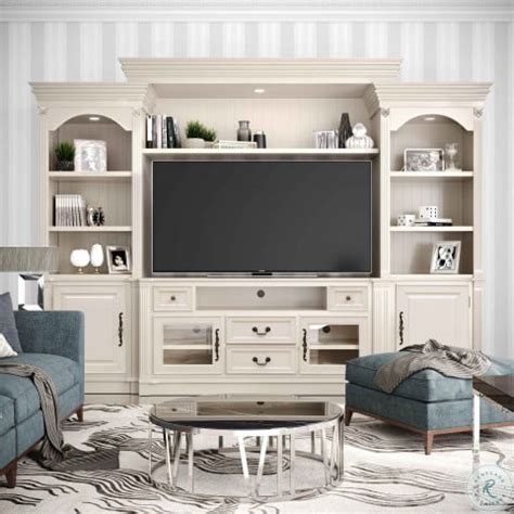 Newport Antique White Entertainment Center from Coleman Furniture