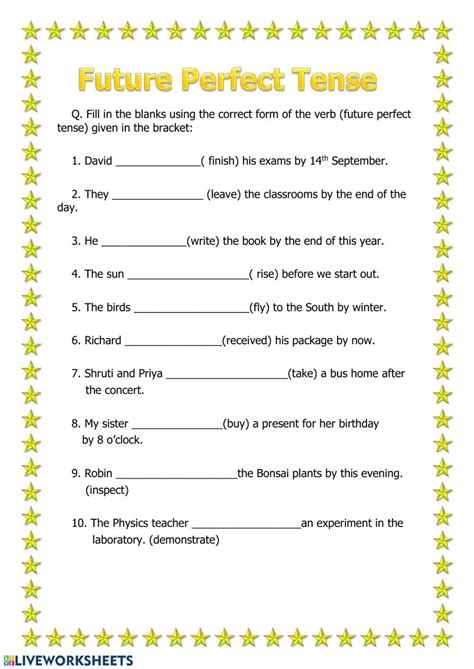 Future perfect interactive and downloadable worksheet. You can do the ...