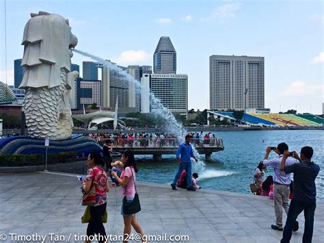 Singapore, Merlion Park - Merlion at Night