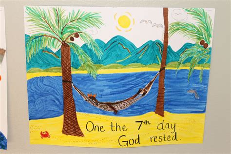 Creation Day 7 Classroom Poster: God rested.