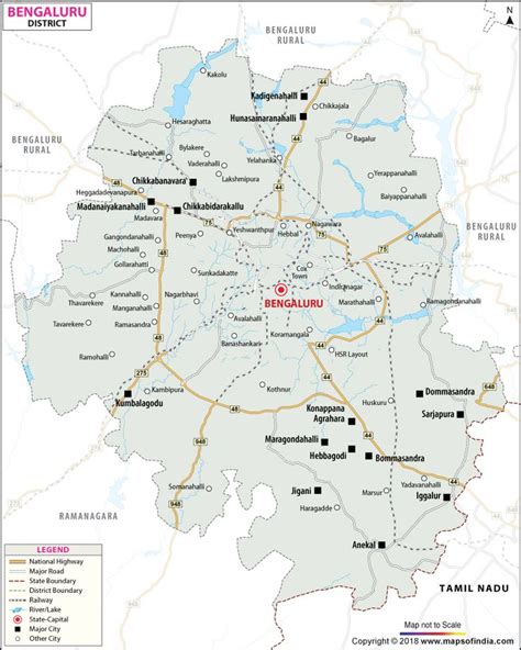 District Map of Bangalore | Bangalore city, Map, City maps illustration