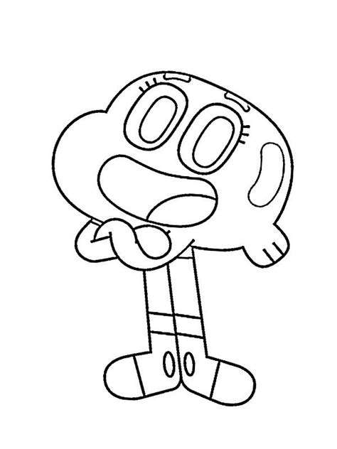 Darwin Watterson Colouring page | Coloring pages, Colouring pages ...