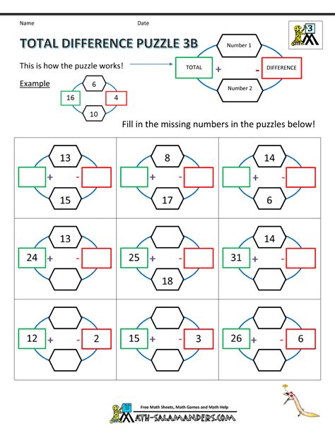 Math Puzzle Worksheets 3rd Grade