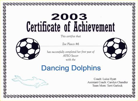 Soccer Award Certificate Templates Free Of soccer Certificate Templates Printable ...