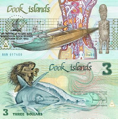 SCWPM P6a TBB B106a 3 Dollars Cook Islands Banknote Uncirculated UNC ...