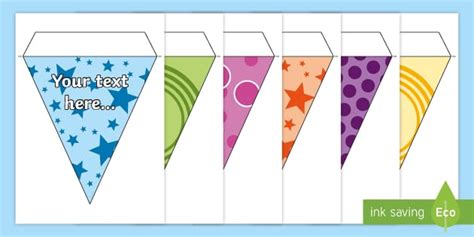 👉 Editable Patterned Kids Bunting | Bunting Template